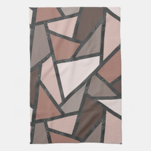Shades of brown stained glass pattern kitchen towel