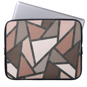 Shades of brown stained glass pattern laptop sleeve