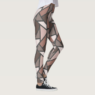 Shades of brown stained glass pattern leggings