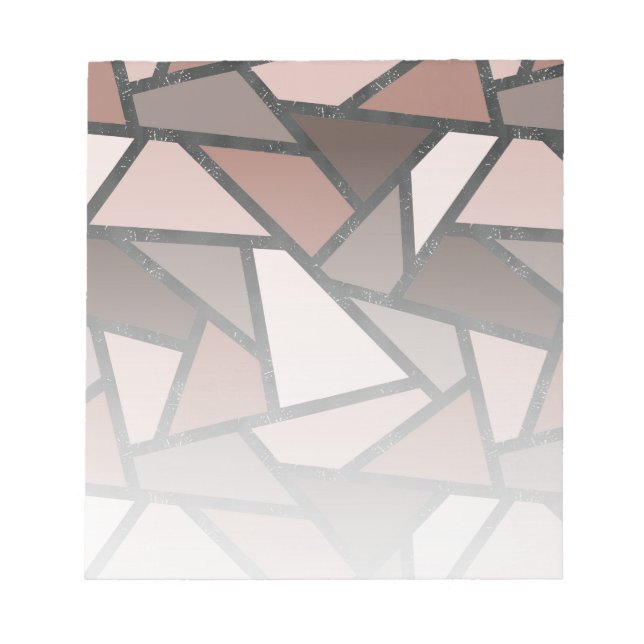 Shades of brown stained glass pattern notepad (Front)