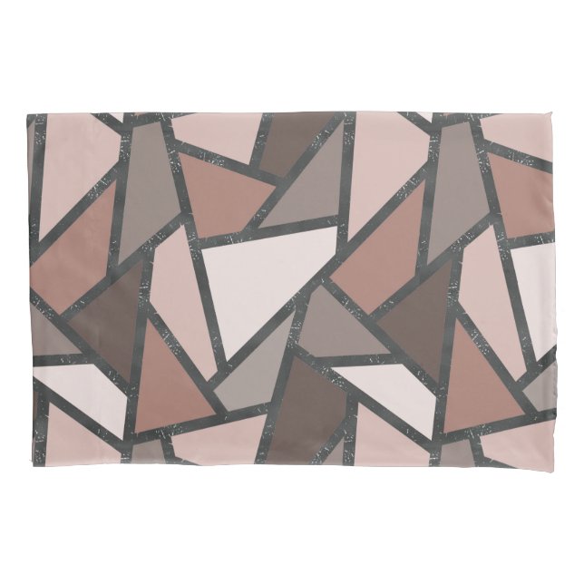 Shades of brown stained glass pattern pillowcase (Front)