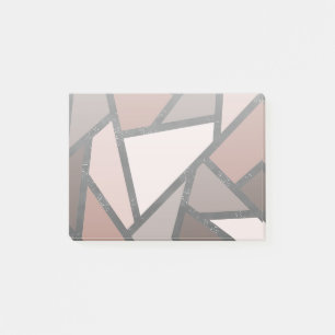 Shades of brown stained glass pattern post-it notes