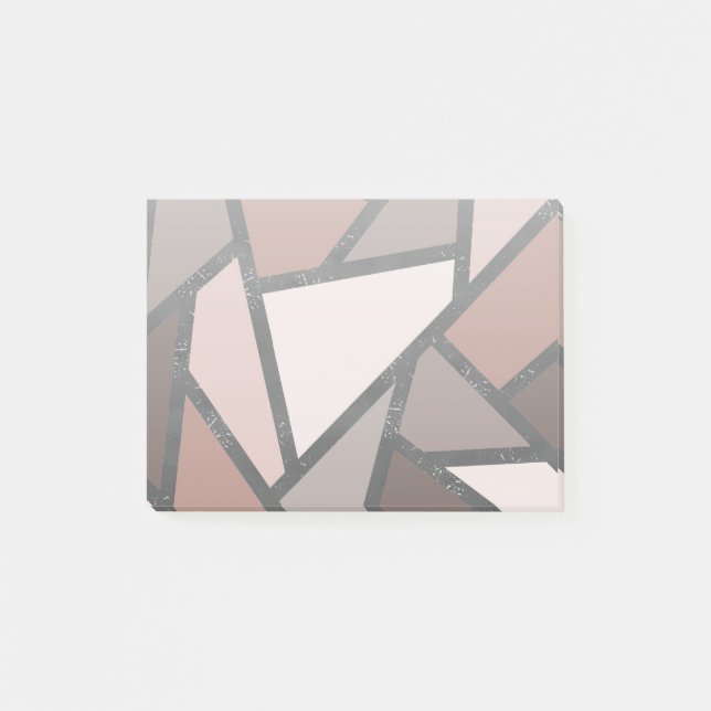 Shades of brown stained glass pattern post-it notes (Front)