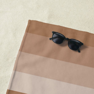 Shades of Brown Stripes Beach Towel