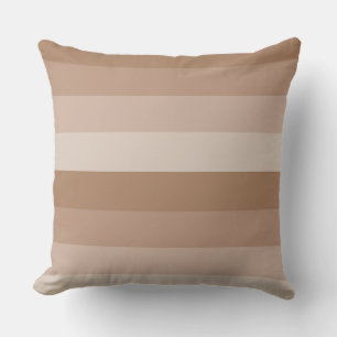 Shades of Brown Stripes Throw Pillow
