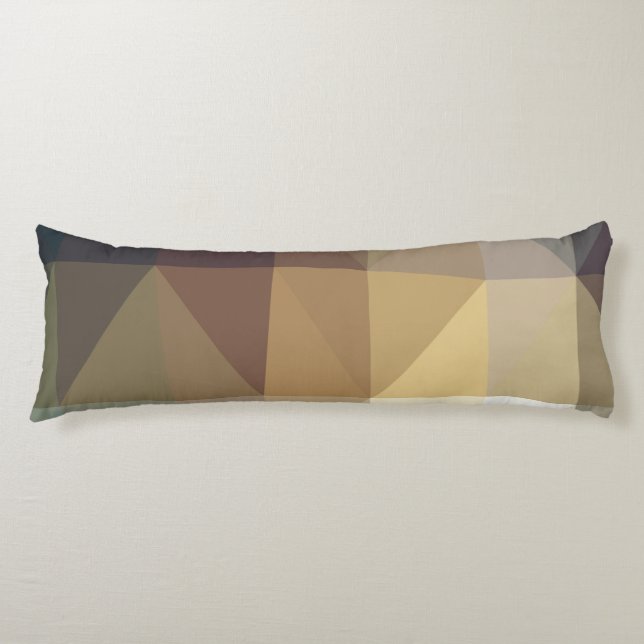 Shades of Brown Triangle Abstract Body Pillow (Front)