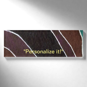Shades of brown with white line name tag