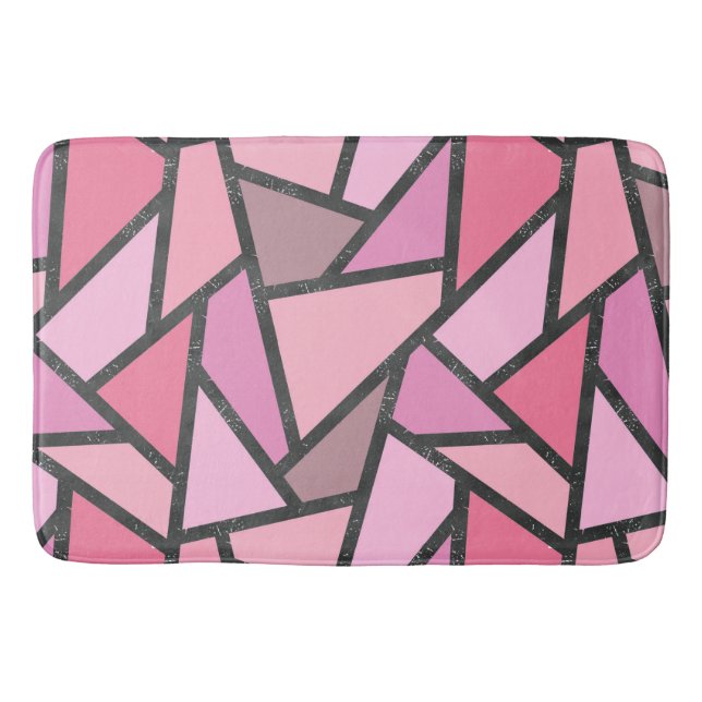 Shades of coral stained glass pattern bath mat (Front)