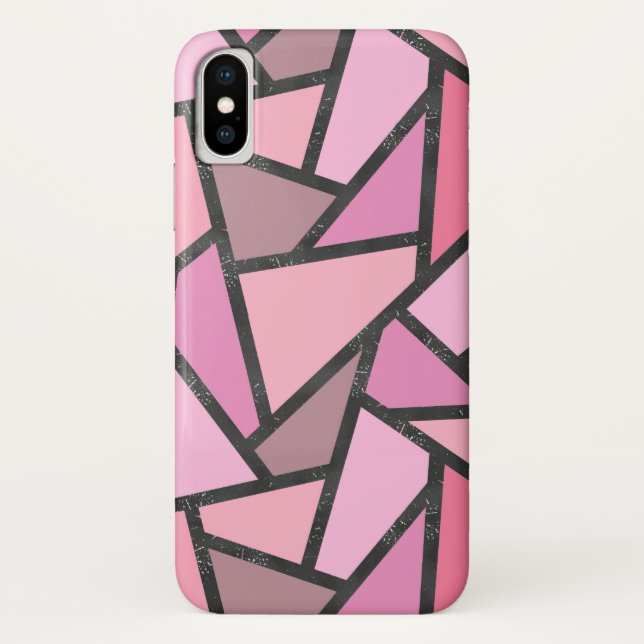 Shades of coral stained glass pattern Case-Mate iPhone case (Back)