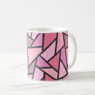 Shades of coral stained glass pattern coffee mug