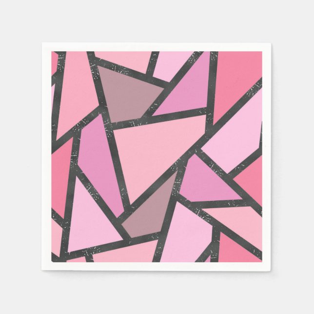Shades of coral stained glass pattern napkin (Front)