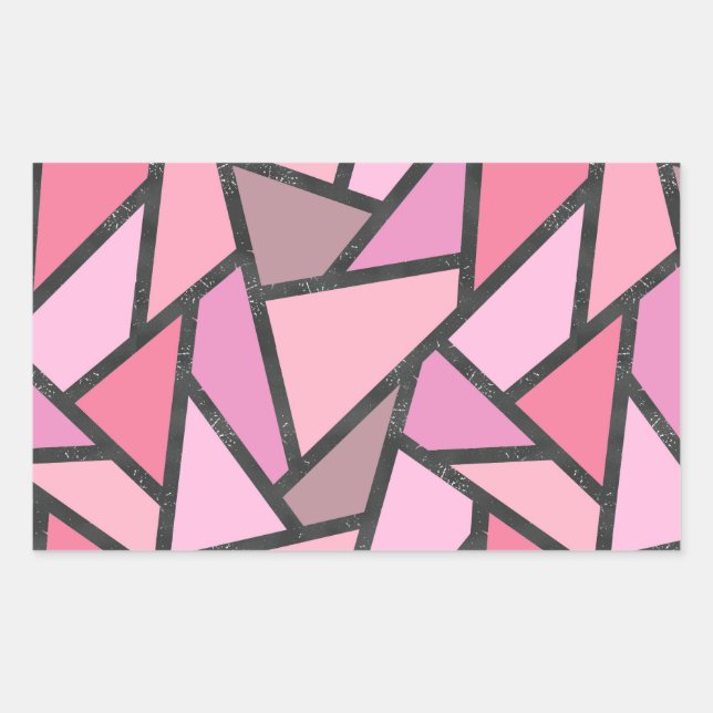 Shades of coral stained glass pattern sticker (Front)