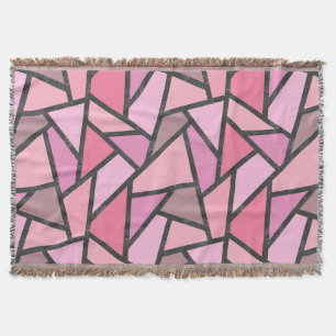 Shades of coral stained glass pattern throw blanket