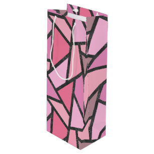 Shades of coral stained glass pattern wine gift bag