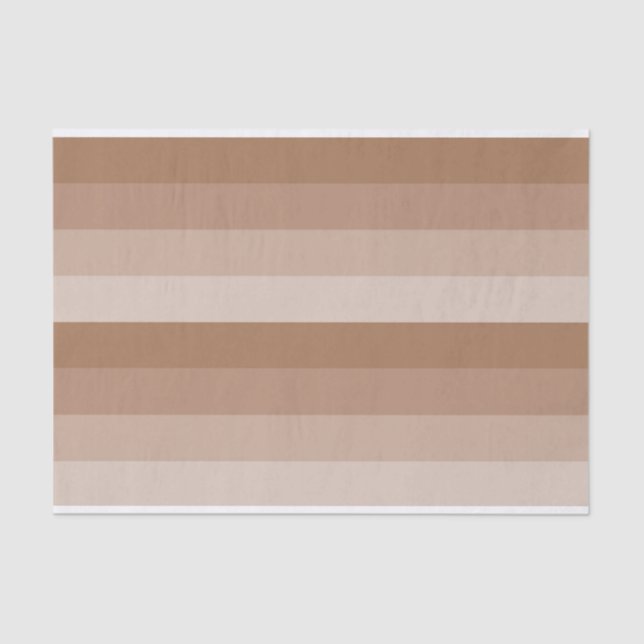 Shades of Creamy Brown Stripes Tissue Paper (Front)