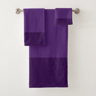 Shades of Dark and Light Purple Stripes Bath Towel Set