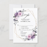 Shades of Dusty Purple Blooms Geometric Wedding