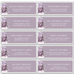 Shades of dusty Purple Plum Wedding Guest Address