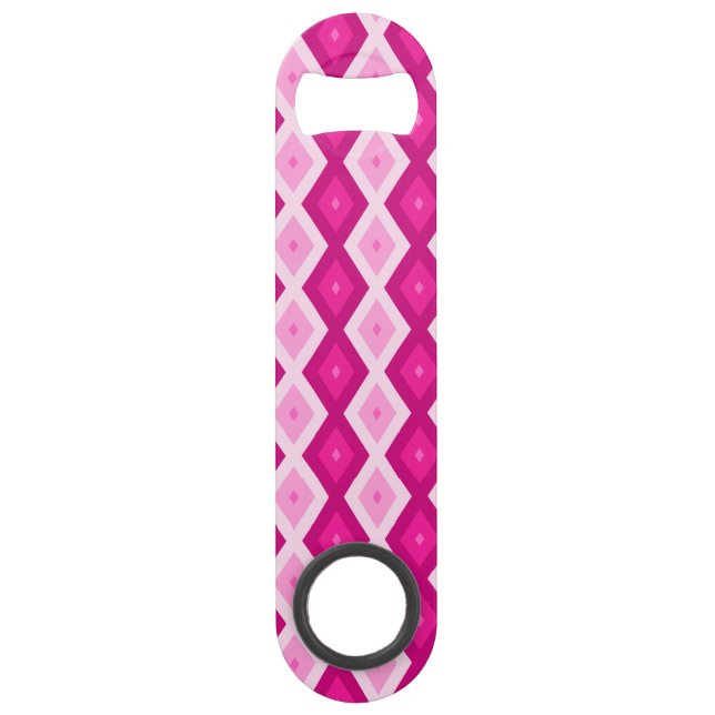 Shades of fuchsia diamond pattern bar key (Front)