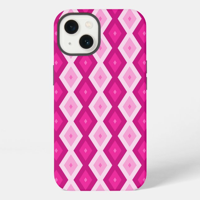 Shades of fuchsia diamond pattern Case-Mate iPhone Case (Back)