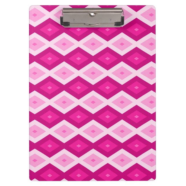 Shades of fuchsia diamond pattern clipboard (Front)