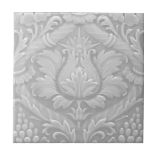 Shades of Gray Faux Relief Repro Victorian Tile (Front)