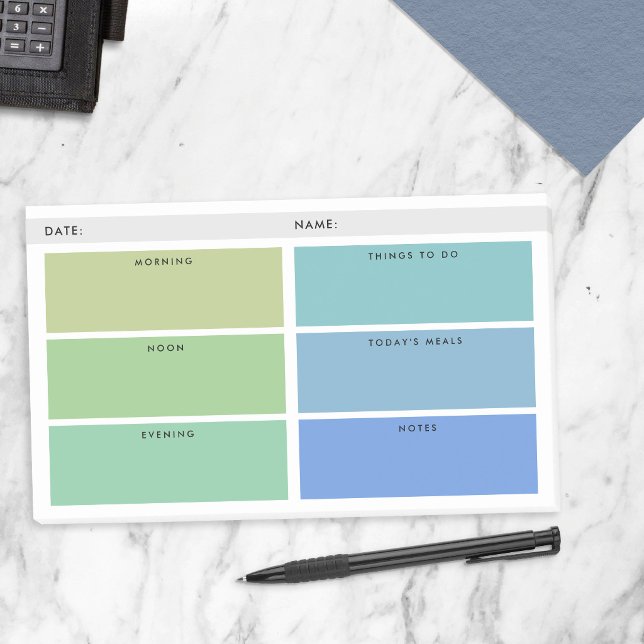 Shades of Green & Blue Daily Organizer Post-it Notes (Creator Uploaded)