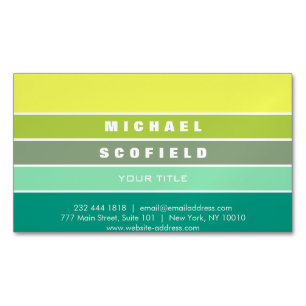 Shades of Green Colour Palette 001 Magnetic Business Card
