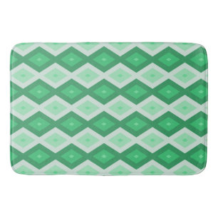 Shades of green diamond pattern bath mat