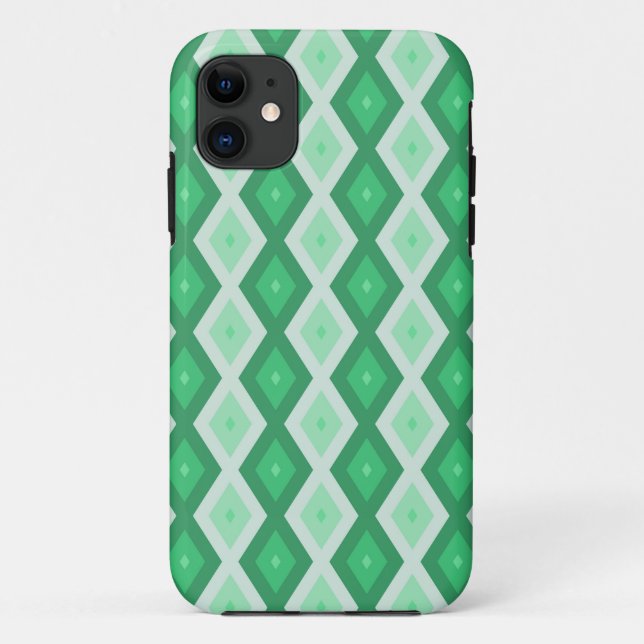 Shades of green diamond pattern Case-Mate iPhone case (Back)