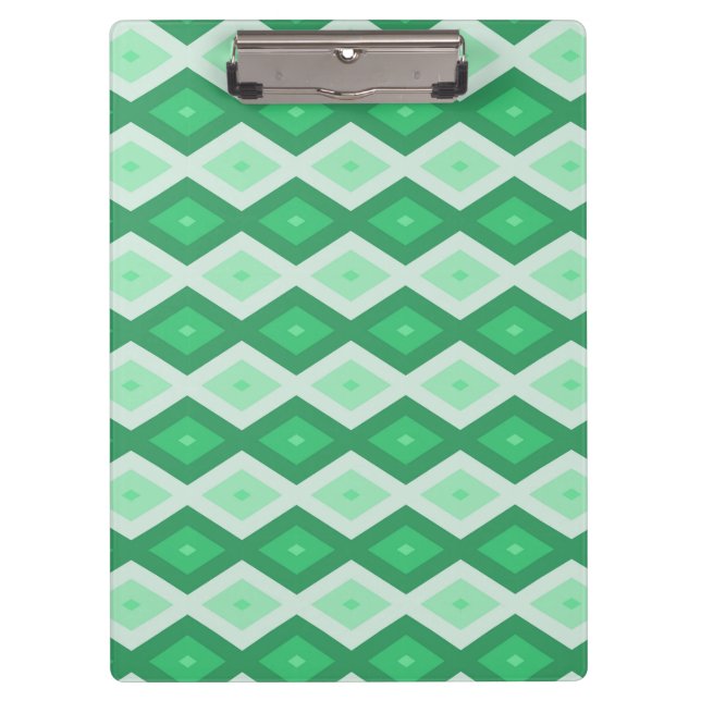 Shades of green diamond pattern clipboard (Front)