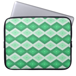 Shades of green diamond pattern laptop sleeve