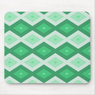 Shades of green diamond pattern mouse pad