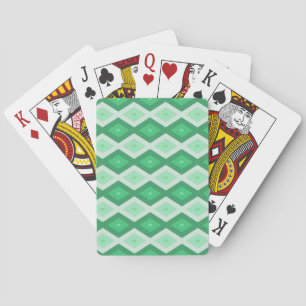 Shades of green diamond pattern playing cards