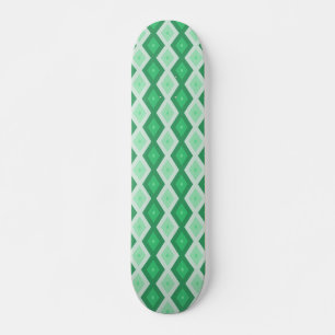 Shades of green diamond pattern skateboard