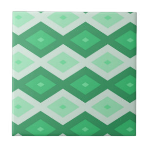 Shades of green diamond pattern tile