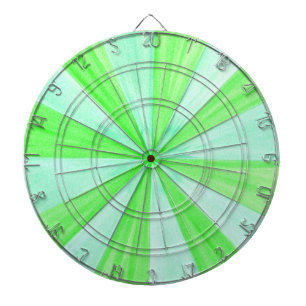 Shades of Green Geometric Spokes Pattern DartBoard