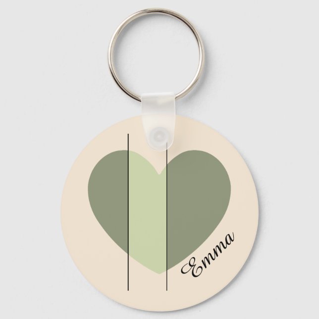 Shades of Green Heart Keychain (Front)