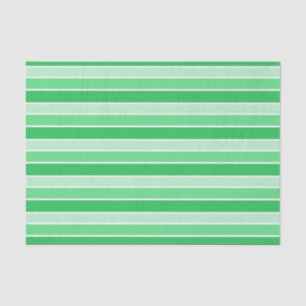Shades of Green Horizontal Stripes Tissue Paper