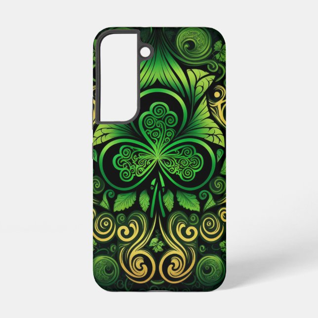 SHADES OF GREEN IRISH CELTIC SHAMROCKS SAMSUNG GALAXY S22 CASE (Back)