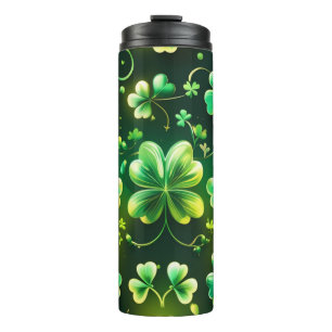 SHADES OF GREEN IRISH CELTIC SHAMROCKS THERMAL TUMBLER