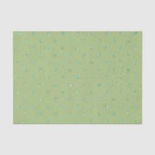 SHADES OF GREEN IRISH GLITTER LOOK POLKA DOTS TISSUE PAPER