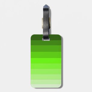 Shades of Green Luggage Tag w/ leather strap