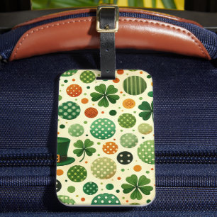 SHADES OF GREEN & ORANGE IRISH THEME LUGGAGE TAG