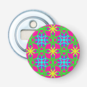 Shades of Green Pink Yellow Blue 3D Kaleidoscope~ Bottle Opener