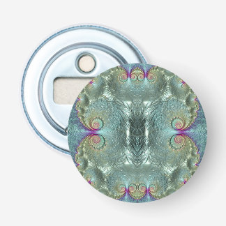 Shades of Green Purple 3D Fractal ~  Bottle Opener