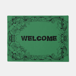 Shades of Green Roses Doormat