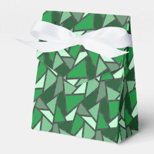Shades of green stained glass pattern favor box
