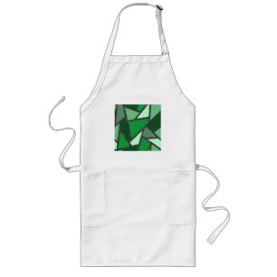 Shades of green stained glass pattern long apron