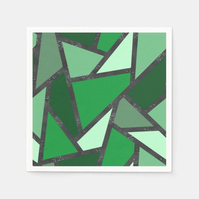 Shades of green stained glass pattern napkin (Front)
